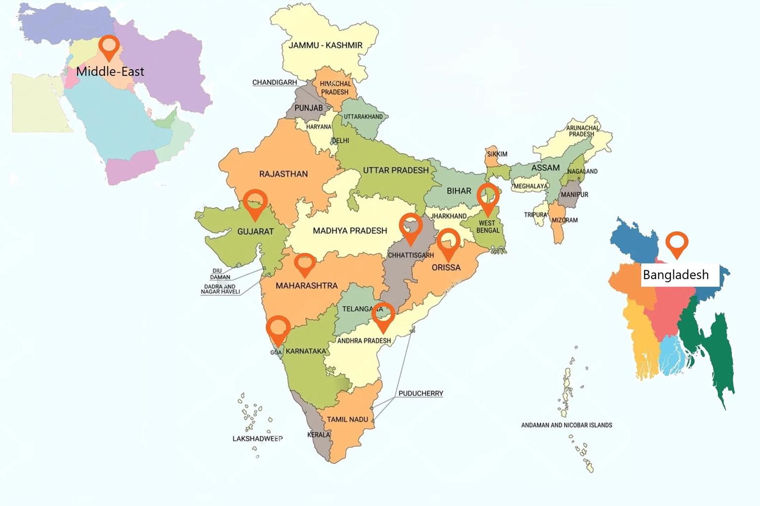 Oxyfusion Industries Speciality Gases Service Locations Map